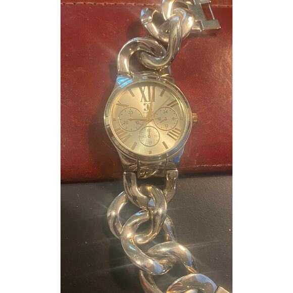 Women's 38mm Gold Tone Charming Charlie Watch, Heavy Chain Bracelet - Picture 2 of 3